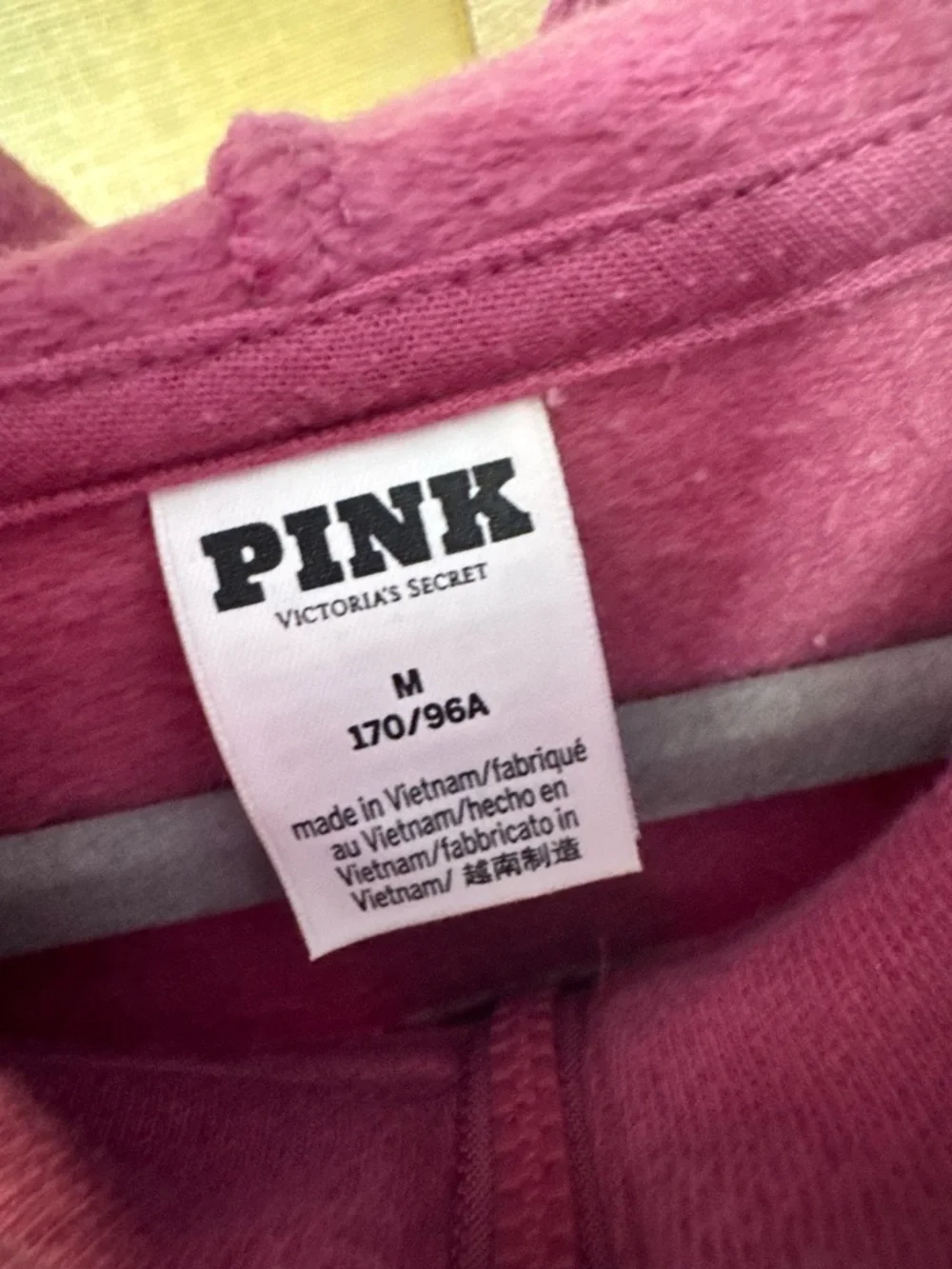 PINK Victoria Secret Zip-Up Hoodie in Bright Pink - Picture 6 of 7